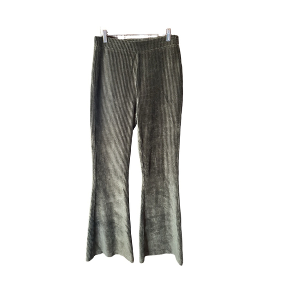 aerie Pants - Aerie Medium Green Velvet Elastic Pants